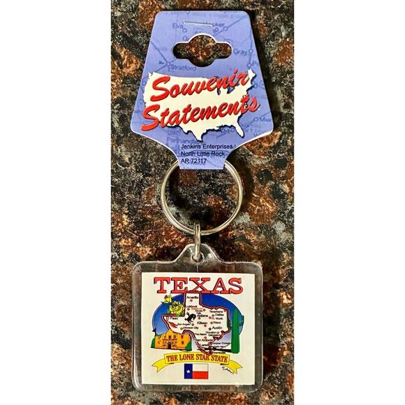 NWT 3 Variety Set Of Souvenir Statements Texas Map Keychains - Picture 6 of 8